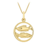 9ct Yellow Gold Pisces Zodiac Pendant