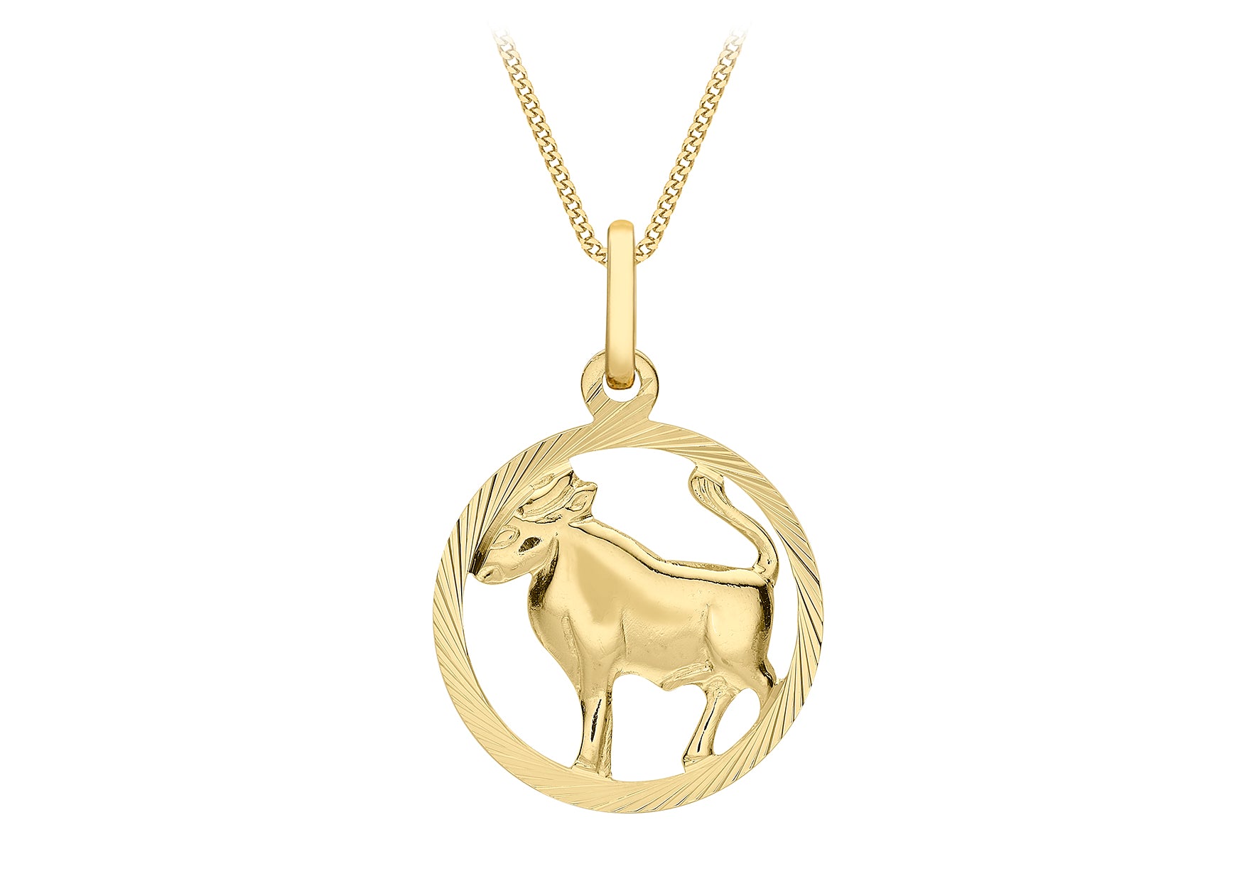 9ct Yellow Gold Taurus Zodiac Pendant