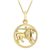 9ct Yellow Gold Leo Zodiac Pendant