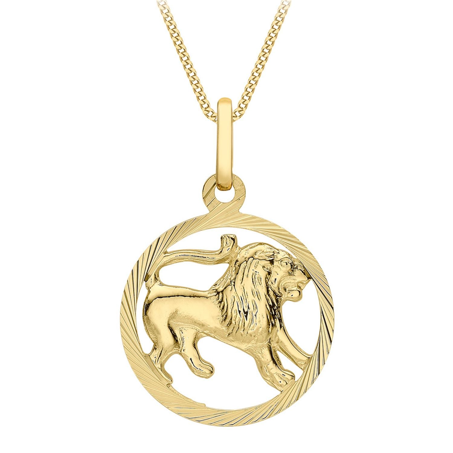 9ct Yellow Gold Leo Zodiac Pendant