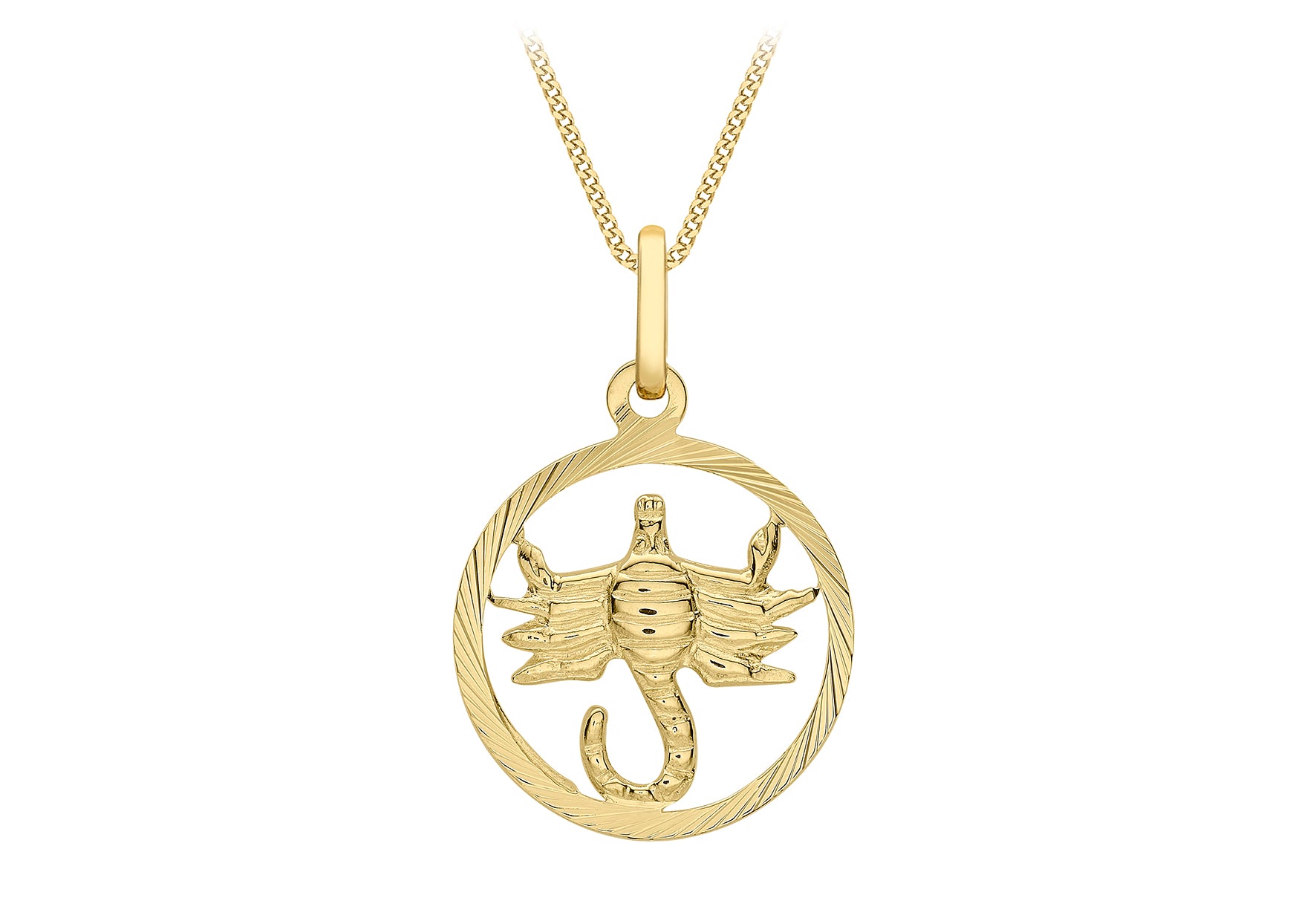 9ct Yellow Gold Scorpio Zodiac Pendant