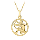 9ct Yellow Gold Saggitarius Zodiac Pendant