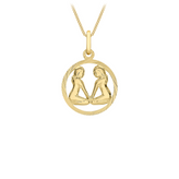 9ct Yellow Gold Gemini Zodiac Pendant