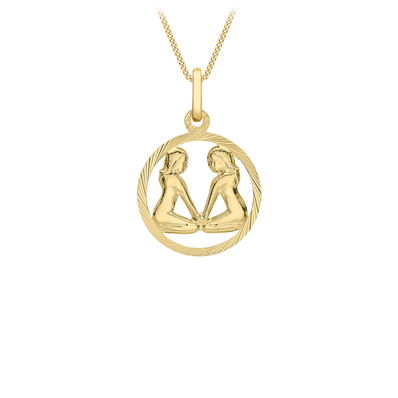 9ct Yellow Gold Gemini Zodiac Pendant