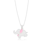 Sterling Silver 40cm Enamel Elephant Children's Pendant