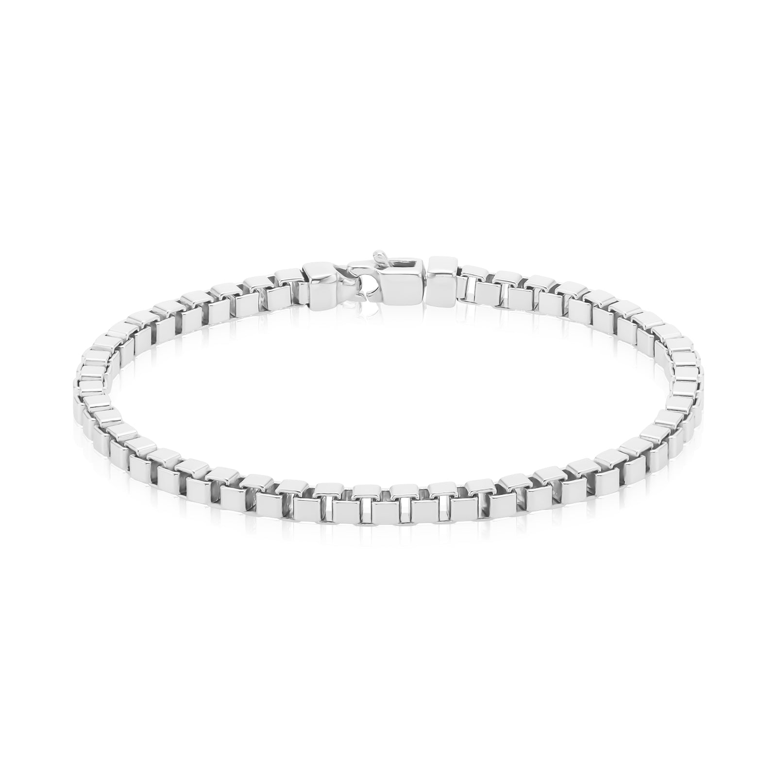 Sterling Silver 21cm Box Chain Bracelet