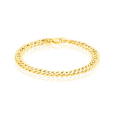 9ct Yellow Gold 21cm Curb Double Hollow Bracelet