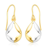 9ct Two Tone Drop Earrings