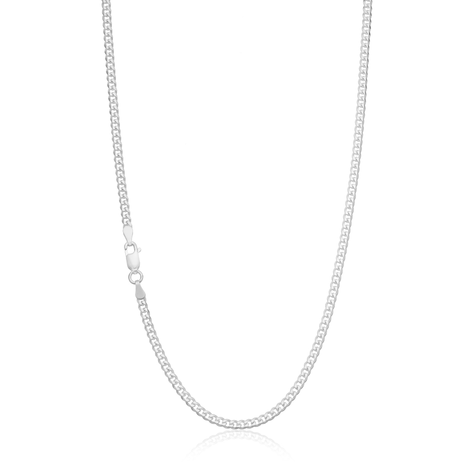 Sterling Silver 45cm Bevdicut Curb 80 Gauge Chain