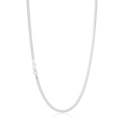 Sterling Silver 55cm Bevdicut Curb 80 Gauge Chain