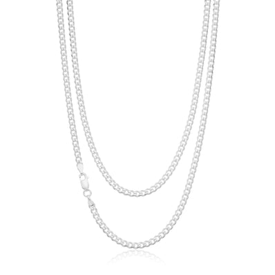 Sterling Silver 50cm Bevdicut Curb 100 Gauge Chain