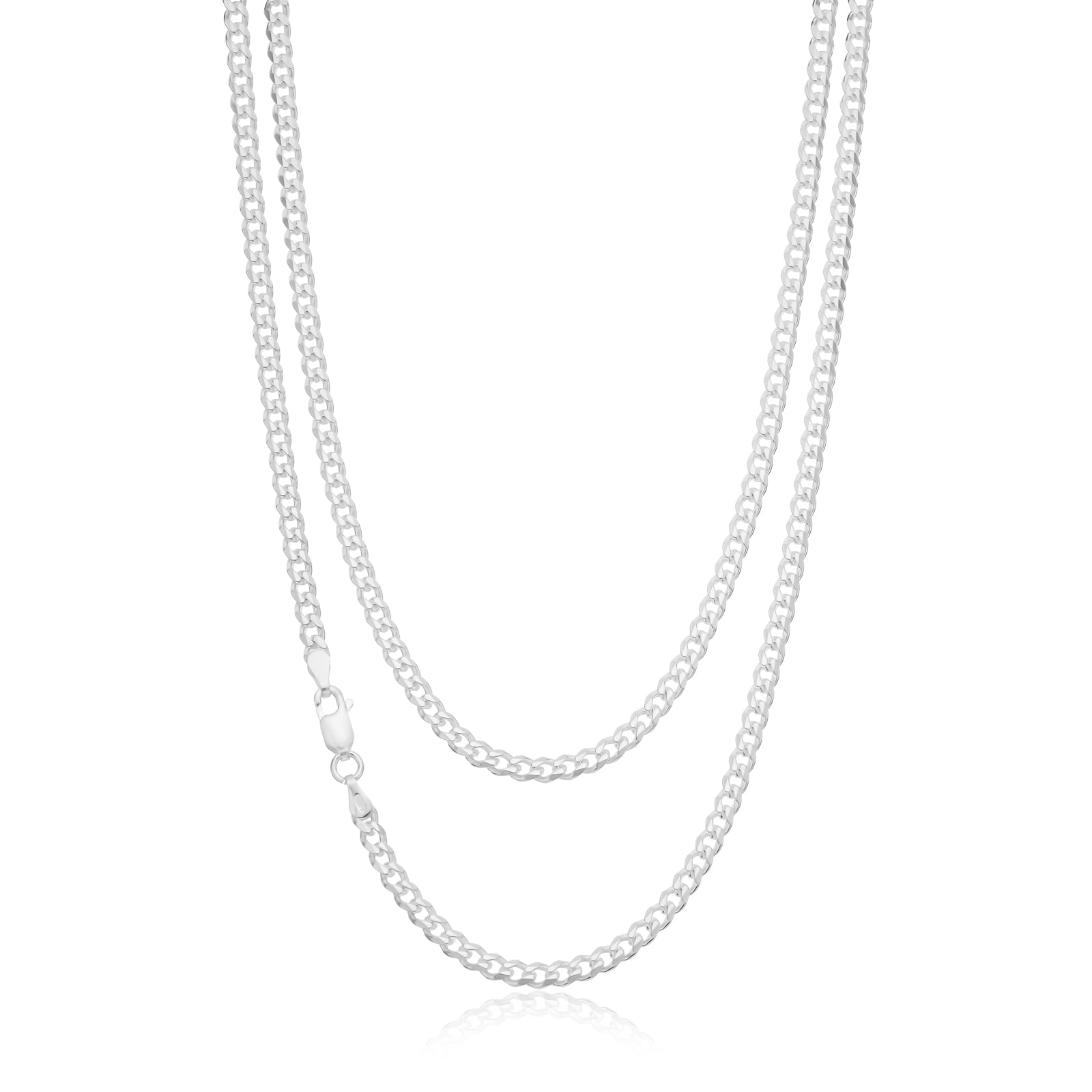 Sterling Silver 70cm Bevdicut Curb 100 Gauge Chain