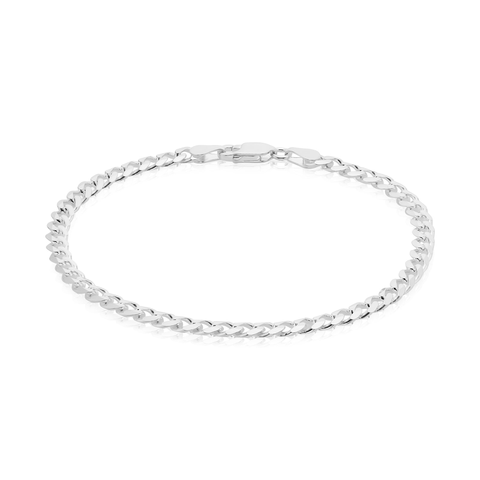 Sterling Silver 21cm Bevdicut Curb 120 Gauge Bracelet – Zamels