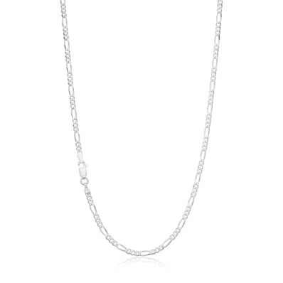 Sterling Silver 55cm 1:3 Figaro 80 Gauge Chain