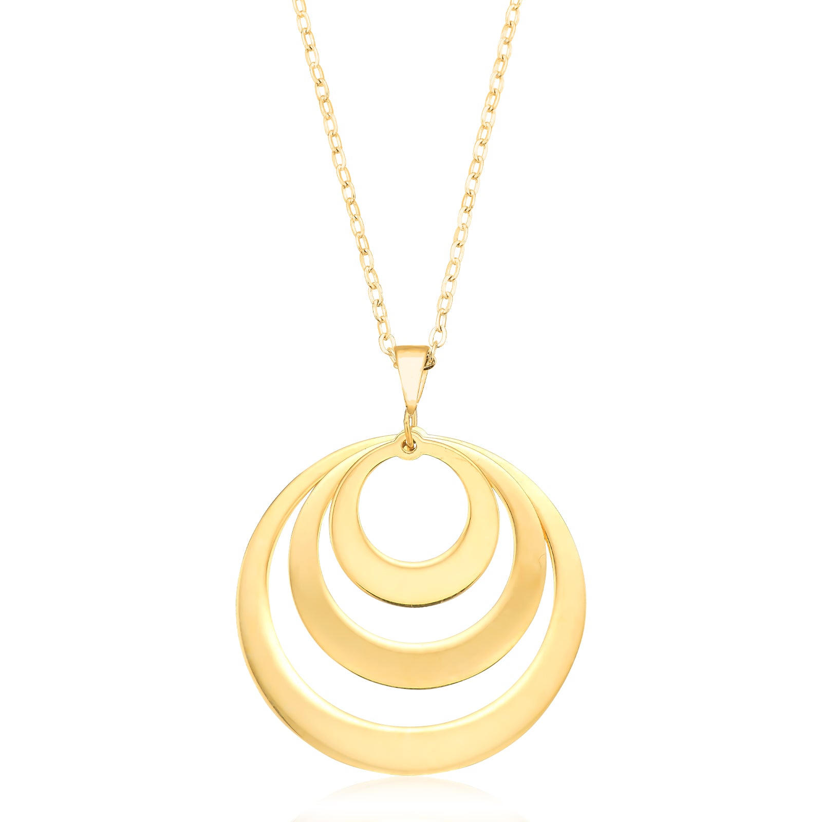 9ct Yellow Gold Triple Circle Pendant