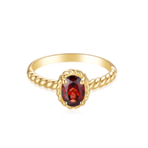 9ct Yellow Gold Oval 7x5mm Garnet January Ring