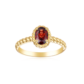 9ct Yellow Gold Oval 7x5mm Garnet January Ring