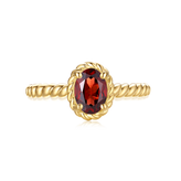 9ct Yellow Gold Oval 7x5mm Garnet January Ring