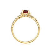 9ct Yellow Gold Oval 7x5mm Garnet January Ring