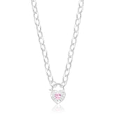 Sterling Silver 45cm Pink Cubic Zirconia Necklace