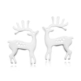 Sterling Silver Reindeer Stud Earrings