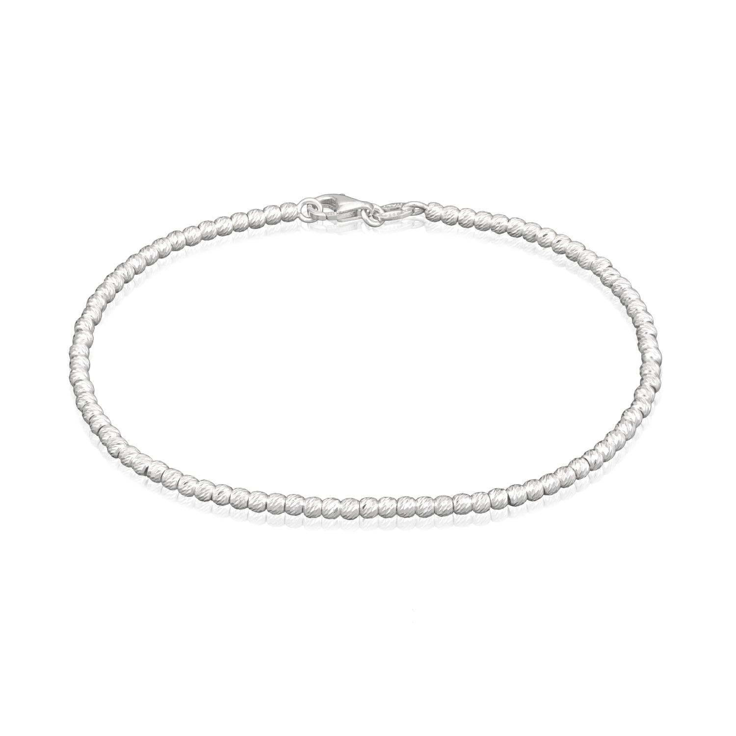 Sterling Silver 19cm Diamond Cut Ball Bracelet – Zamels