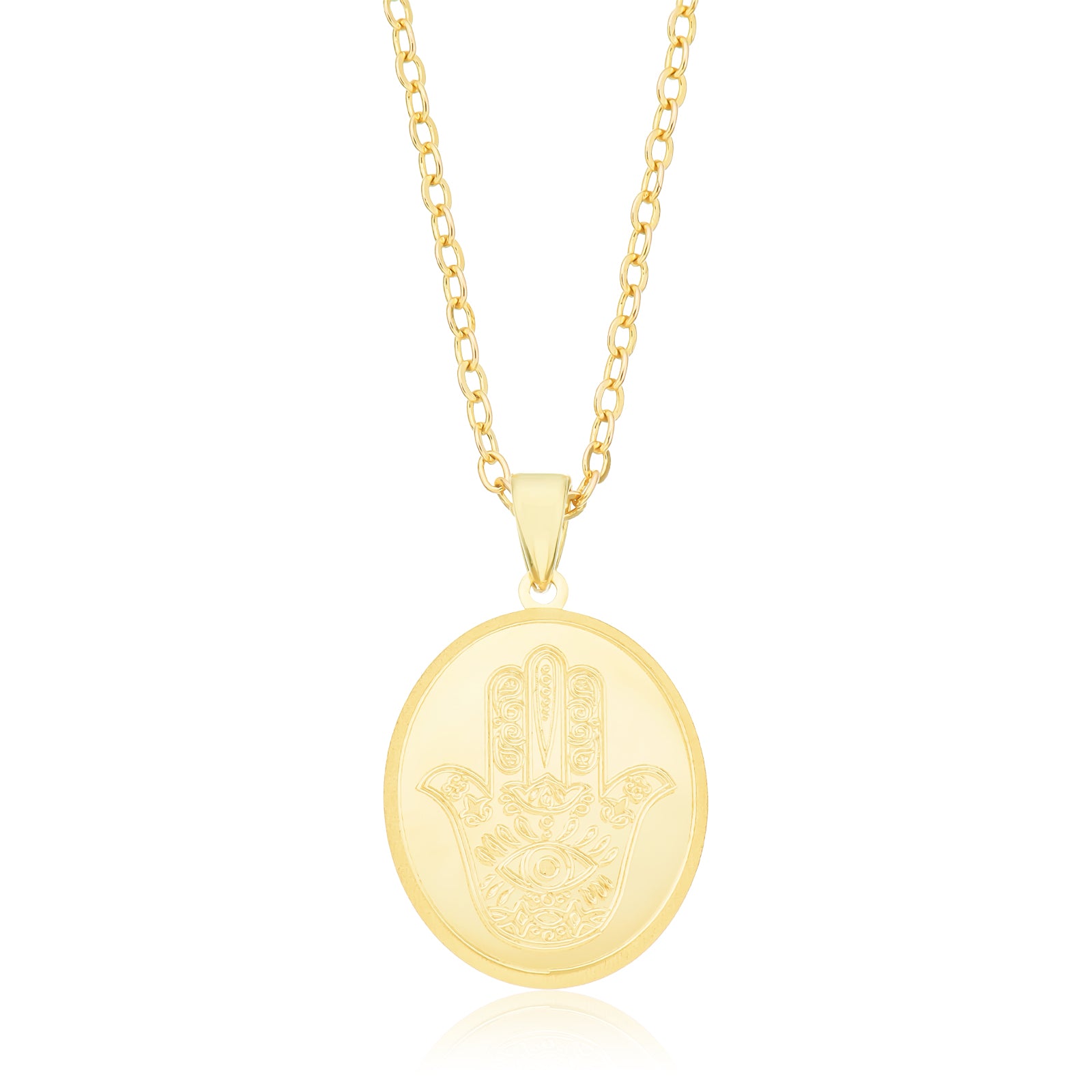 9ct Yellow Gold Hand of Fatima Pendant