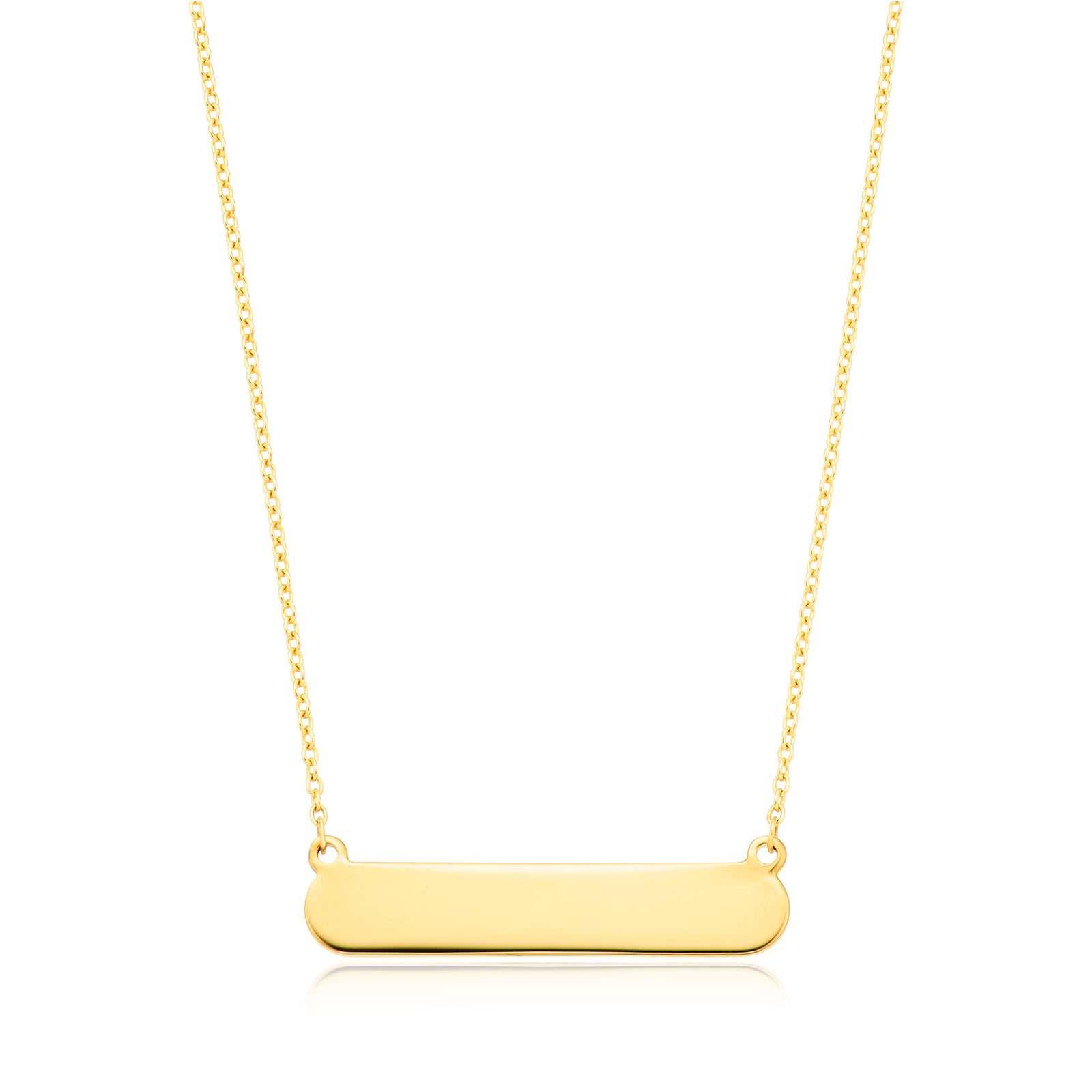 9ct Yellow Gold 45cm Bar Necklace – Zamels