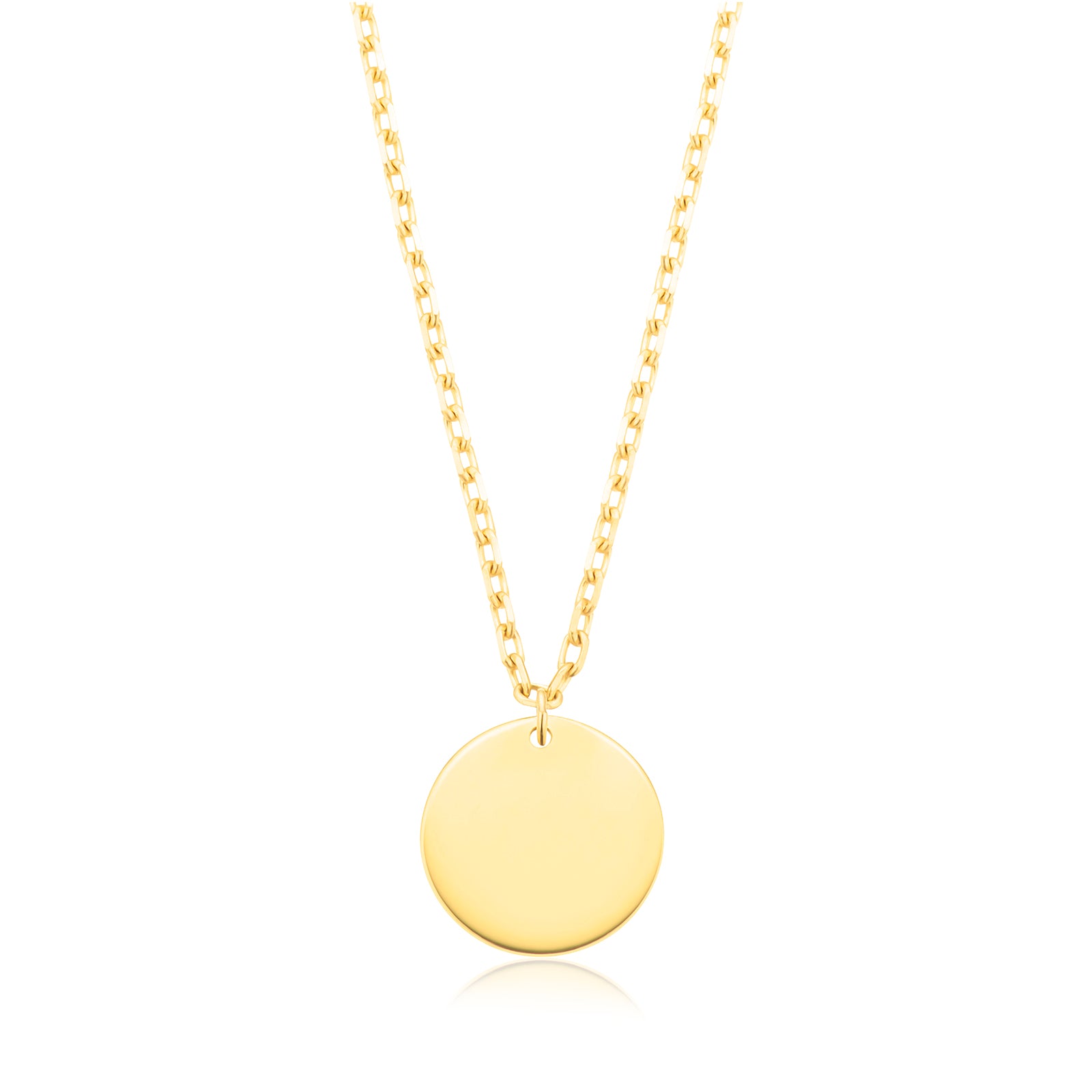 9ct Yellow Gold 45cm Circle Necklace – Zamels