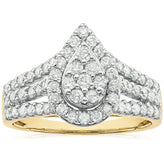 9ct Yellow Round Cut 1.00 Carat tw Diamond Ring