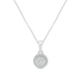 Sterling Silver Round Cut Diamond Set Pendant