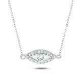 Sterling Silver Round Cut Diamond Set Eye Pendant