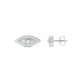 Sterling Silver Round cut 0.08 Carat tw Eye Earrings