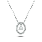 Sterling Silver Round Cut 0.05 Carat tw Pendant Chain Included