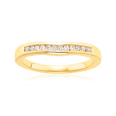 9ct Yellow Gold Round Cut with 0.12 CARAT tw of Diamonds Ring