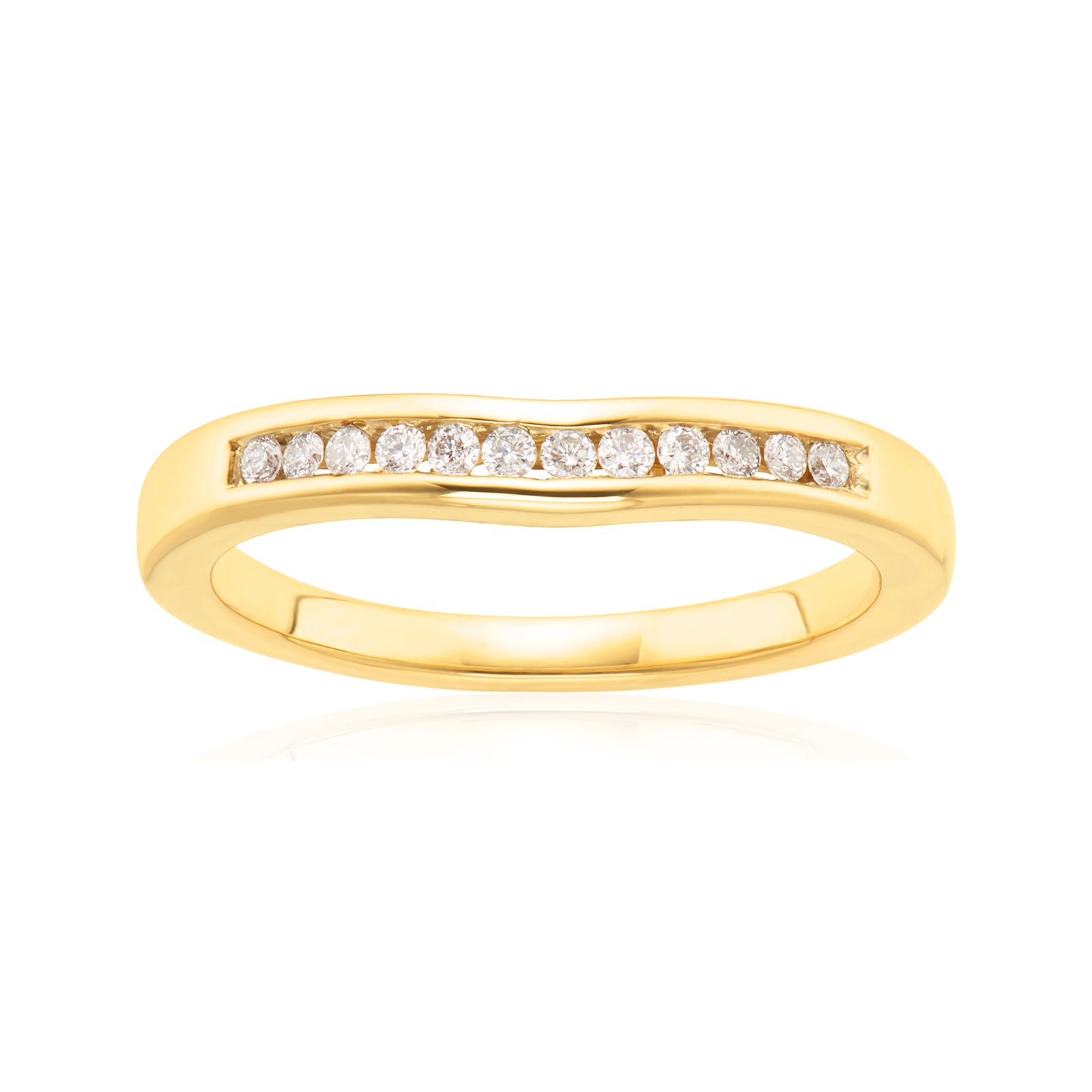 9ct Yellow Gold Round Cut with 0.12 CARAT tw of Diamonds Ring