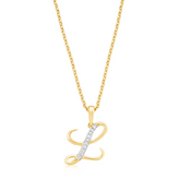 9ct Yellow Gold 0.06 Carat tw Diamond Initial Pendant