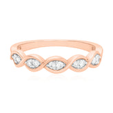 9ct Rose Gold Round Cut 0.15 Carat tw Diamond Ring