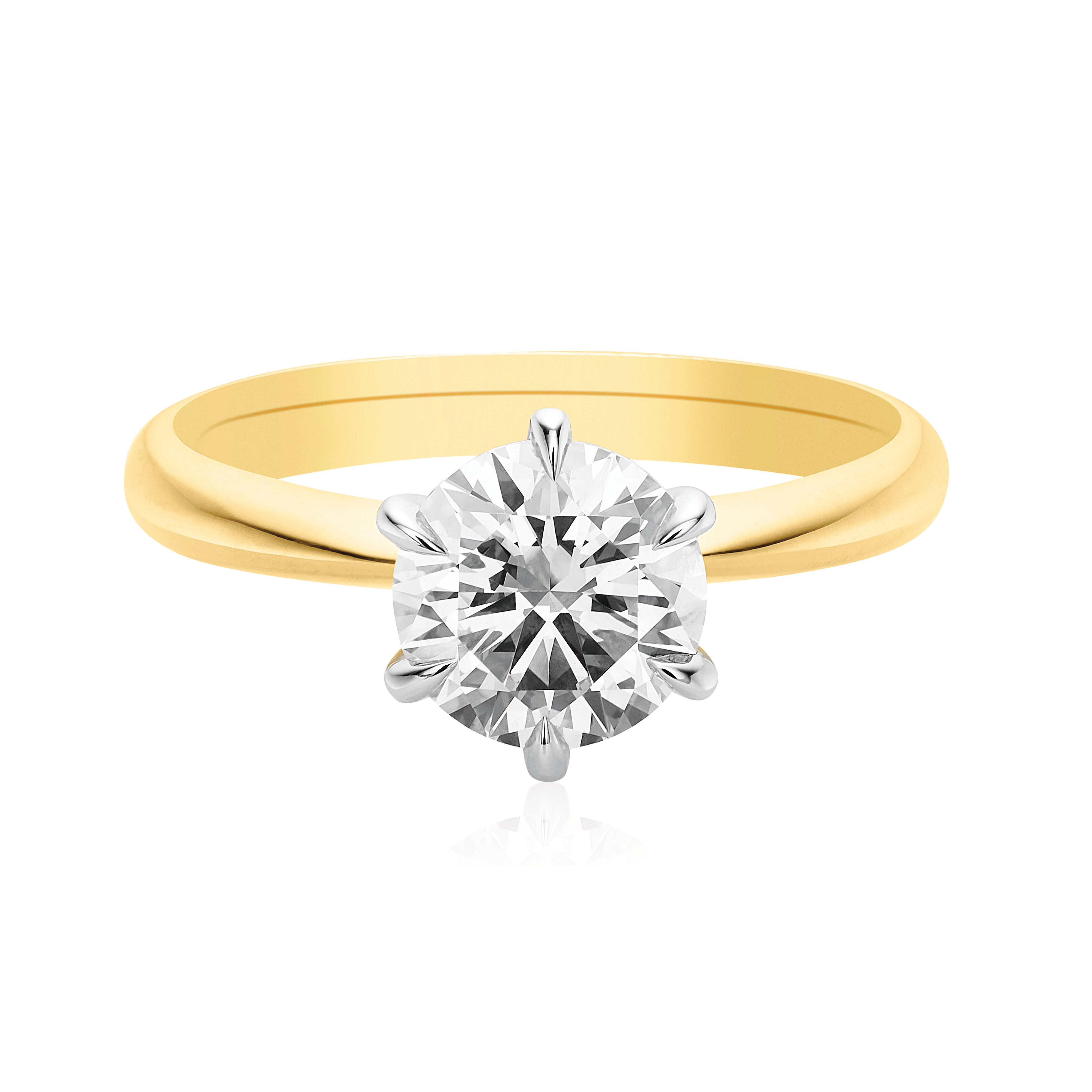 Celebration 18ct Yellow and White Gold Round Cut 1.5ct Certified Lab Grown Diamond Ring