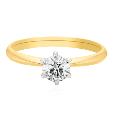 Celebration 18ct Two Tone Gold Round Cut 0.50 Carat tw Lab-Grown Diamond Ring