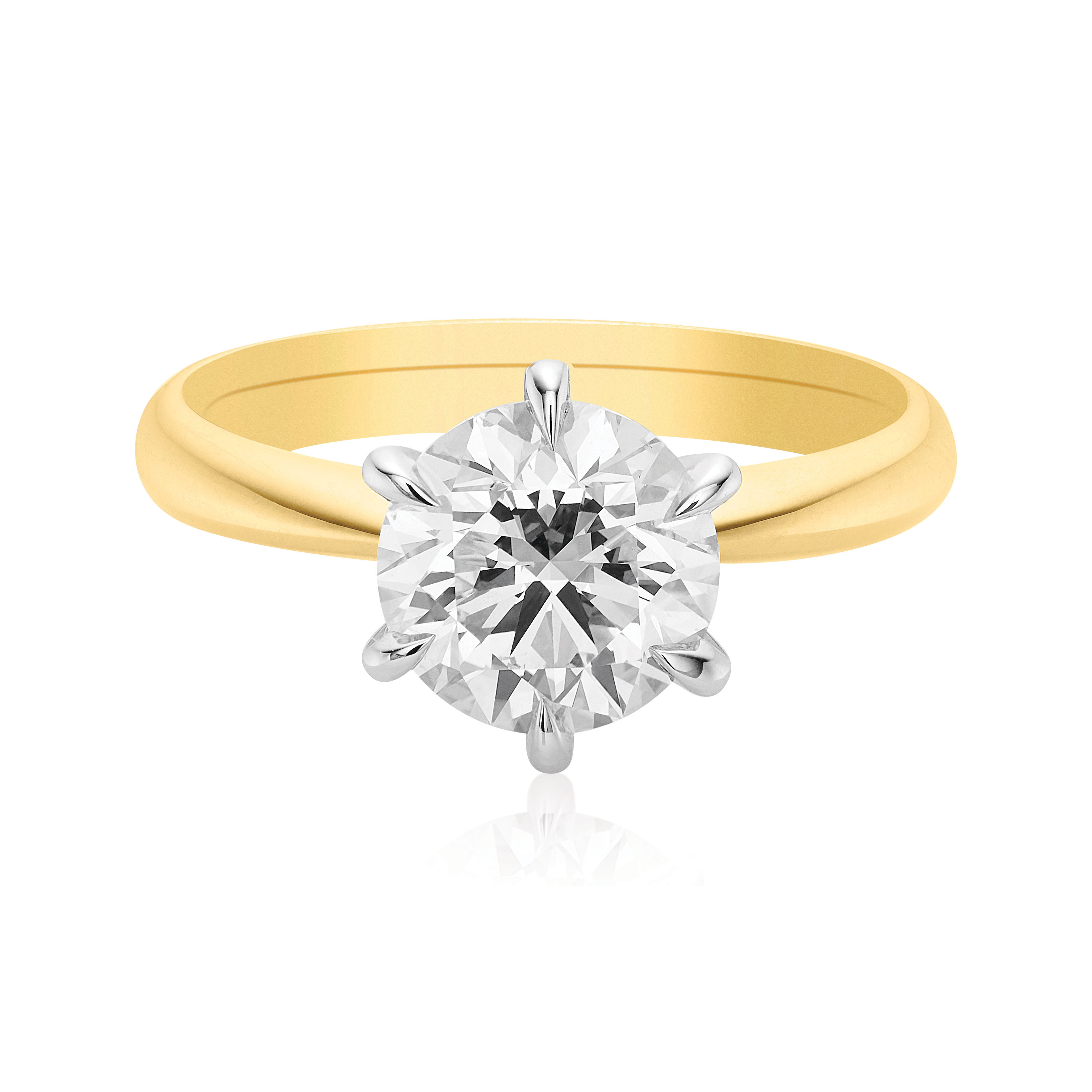 Celebration 18ct Yellow and White Gold Round Cut 2.00ct Certified Lab Grown Diamond Ring