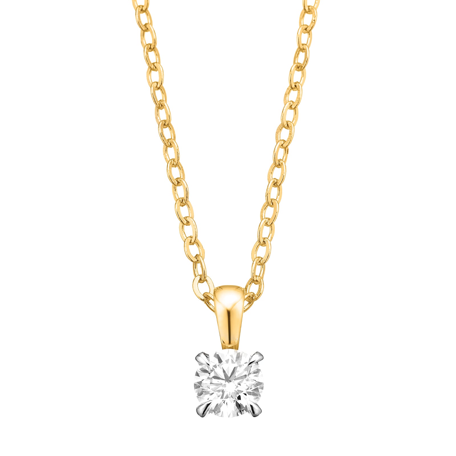 Celebration 9ct Two Tone Gold Round Cut 0.50 Carat tw Lab-Grown Diamond Pendant