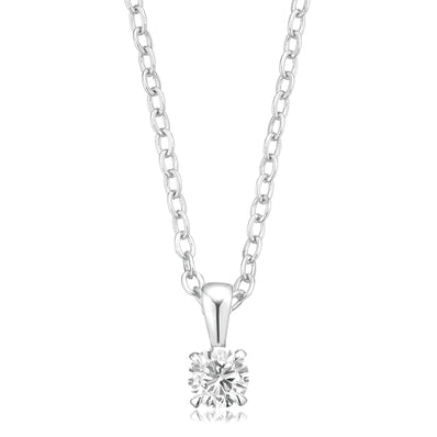 Celebration 9ct White Gold Round Cut 0.25ct Lab Grown Diamond Pendant