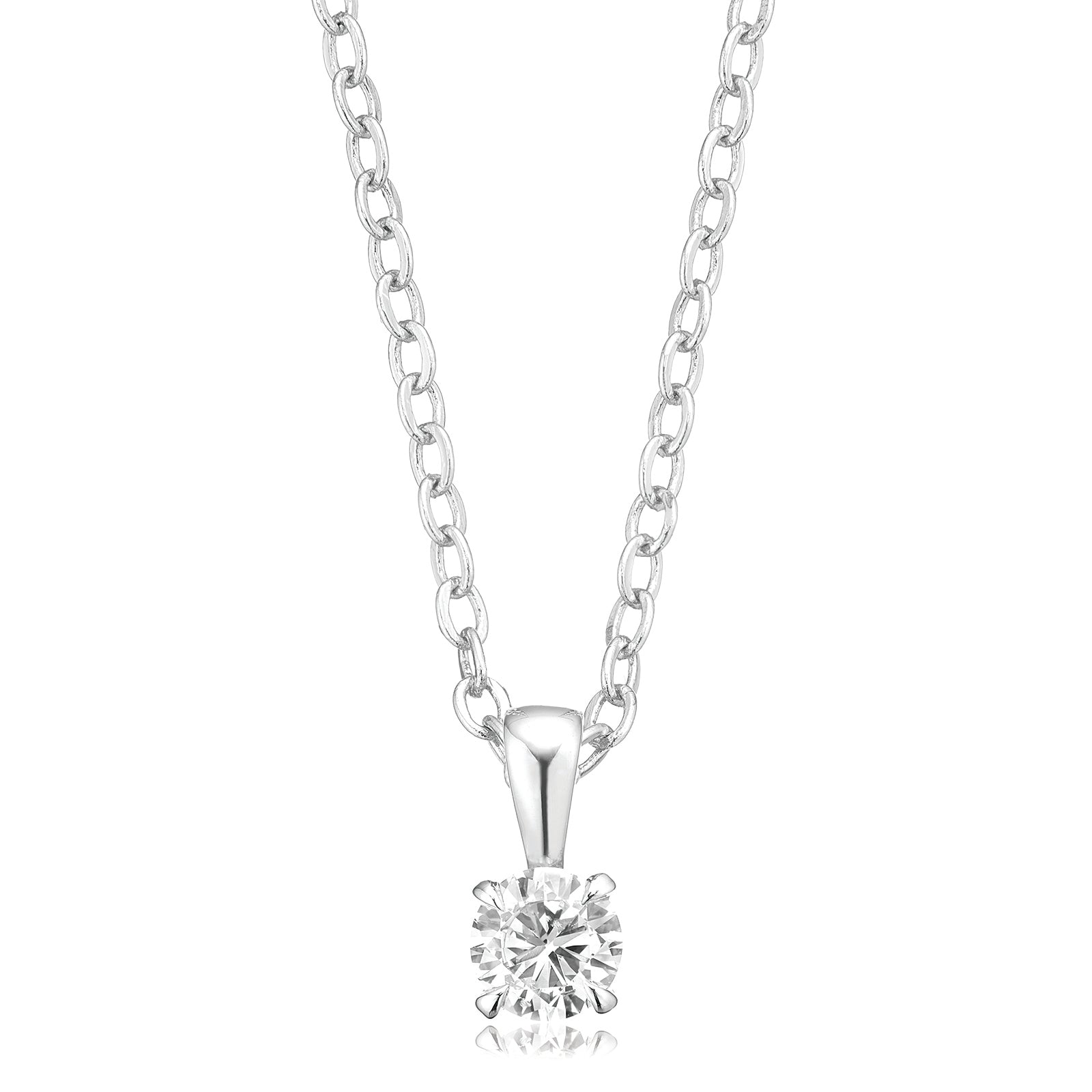 Celebration 9ct White Gold Round Cut 0.25ct Lab Grown Diamond Pendant