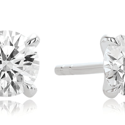 Celebration 9ct White Gold Round Brilliant Cut 1.00 Carat tw Lab Grown Diamond Stud Earrings