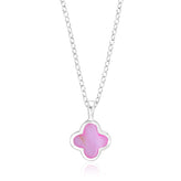 Sterling Silver 12mm Pink Mother of Pearl Clover Pendant