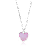 Sterling Silver 12mm x 12mm Pink Mother of Pearl Heart Pendant