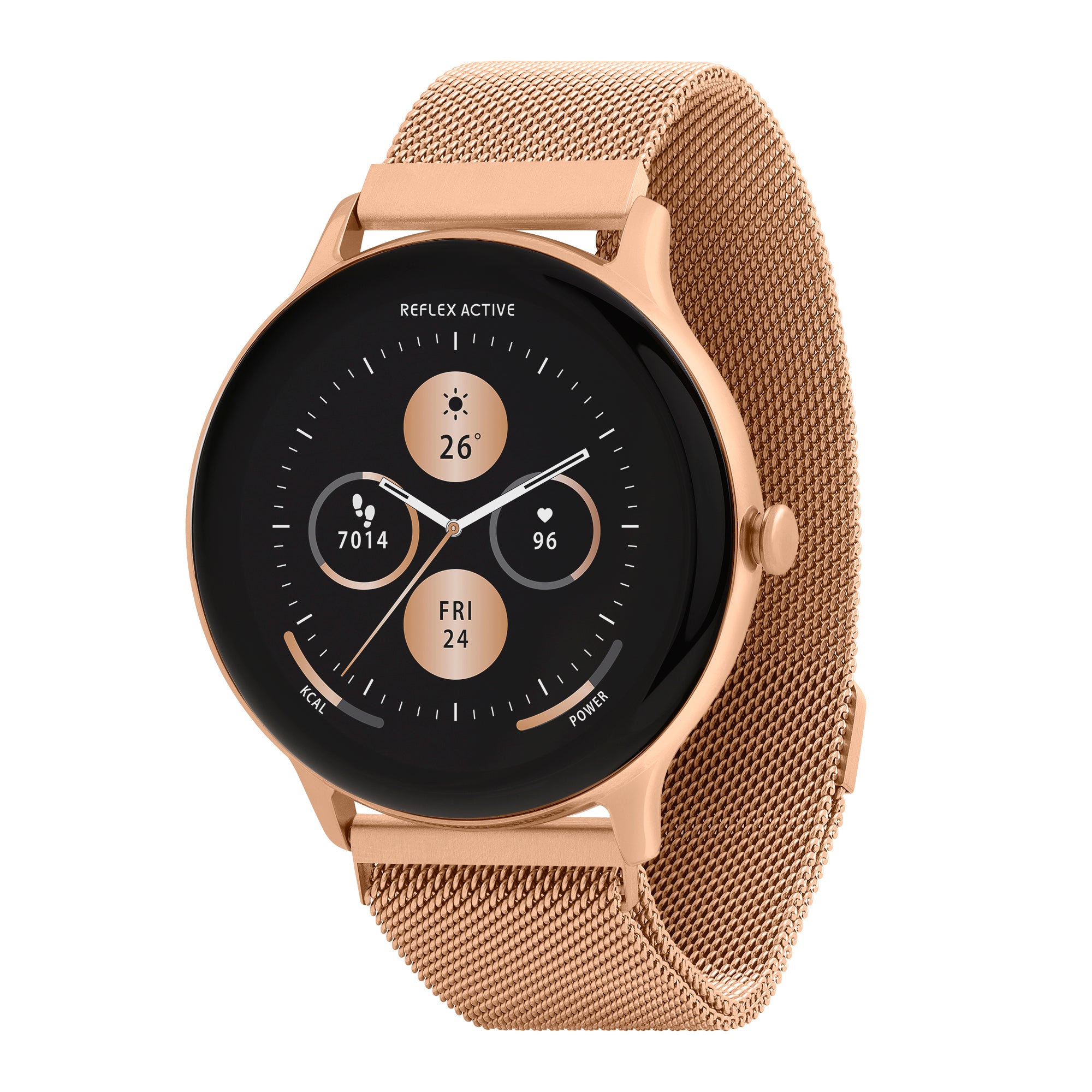 Reflex Active Series 22 Rose Gold Mesh Strap Smart Watch RA22-4078