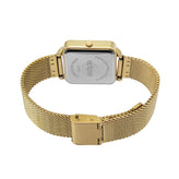 Eclipse Stainless Steel Square Gold Dial Gold Band Watch