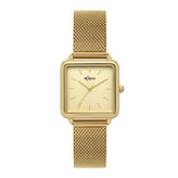 Eclipse Stainless Steel Square Gold Dial Gold Band Watch